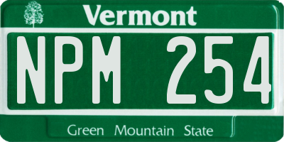 VT license plate NPM254