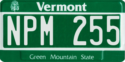 VT license plate NPM255