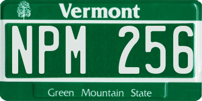 VT license plate NPM256