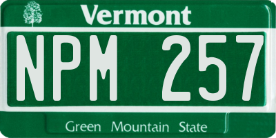 VT license plate NPM257