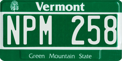 VT license plate NPM258