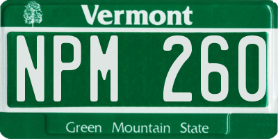 VT license plate NPM260
