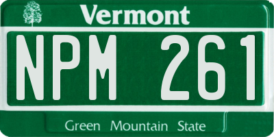 VT license plate NPM261