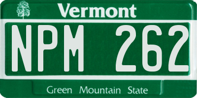 VT license plate NPM262