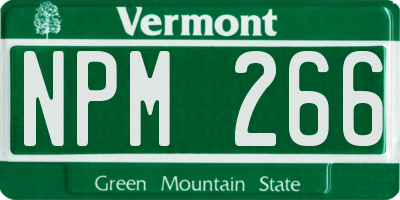 VT license plate NPM266