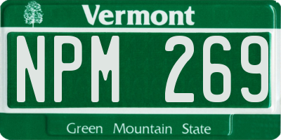 VT license plate NPM269