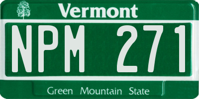 VT license plate NPM271