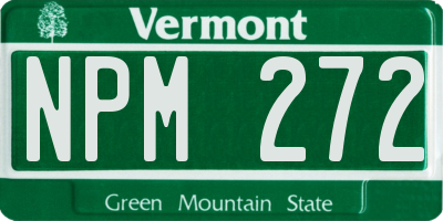 VT license plate NPM272