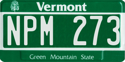 VT license plate NPM273