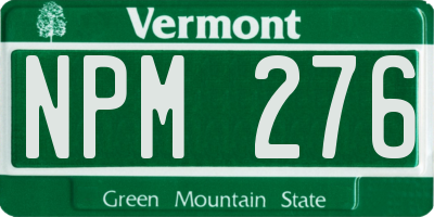 VT license plate NPM276