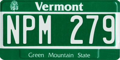 VT license plate NPM279