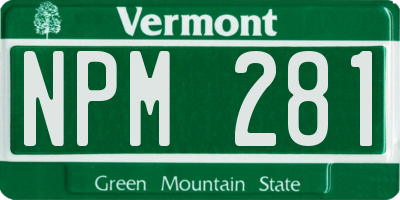 VT license plate NPM281