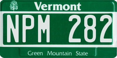 VT license plate NPM282