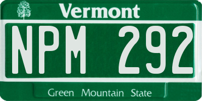 VT license plate NPM292