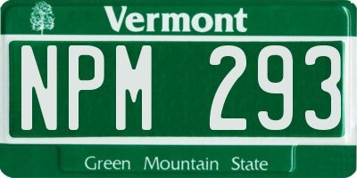 VT license plate NPM293