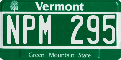 VT license plate NPM295