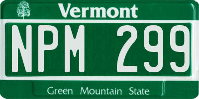 VT license plate NPM299