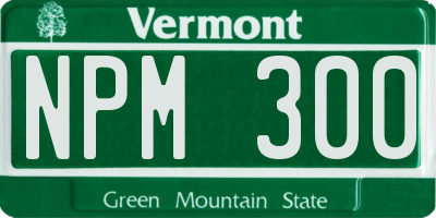 VT license plate NPM300