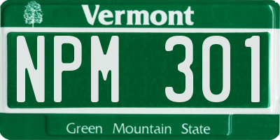 VT license plate NPM301