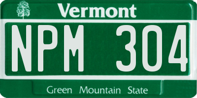 VT license plate NPM304