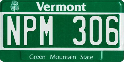 VT license plate NPM306