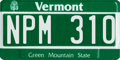 VT license plate NPM310