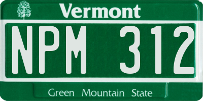 VT license plate NPM312