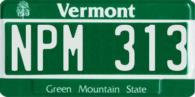 VT license plate NPM313