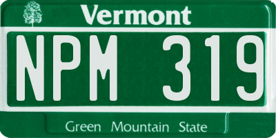 VT license plate NPM319