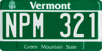 VT license plate NPM321