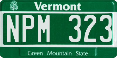 VT license plate NPM323