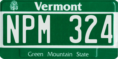 VT license plate NPM324
