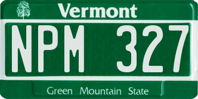 VT license plate NPM327