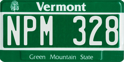 VT license plate NPM328