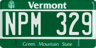 VT license plate NPM329