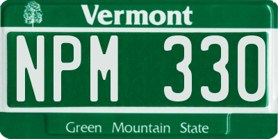 VT license plate NPM330