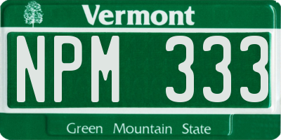 VT license plate NPM333