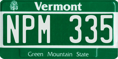 VT license plate NPM335