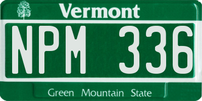 VT license plate NPM336
