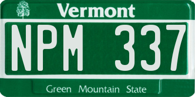 VT license plate NPM337