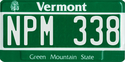 VT license plate NPM338