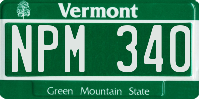 VT license plate NPM340