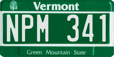 VT license plate NPM341