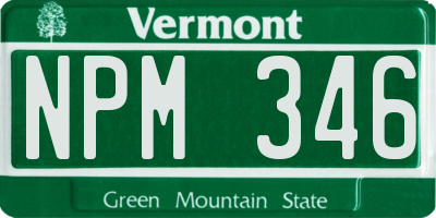 VT license plate NPM346