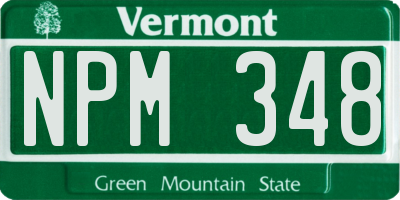 VT license plate NPM348