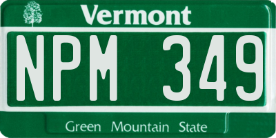 VT license plate NPM349