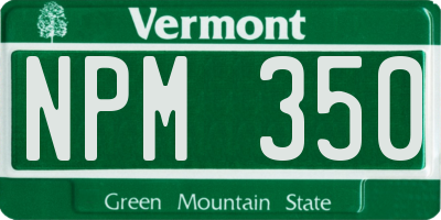 VT license plate NPM350