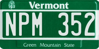 VT license plate NPM352
