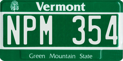 VT license plate NPM354
