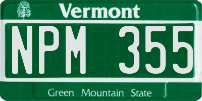 VT license plate NPM355